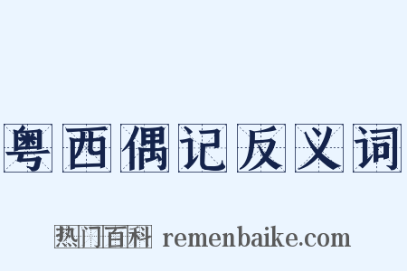粤西偶记反义词是什么意思的图片